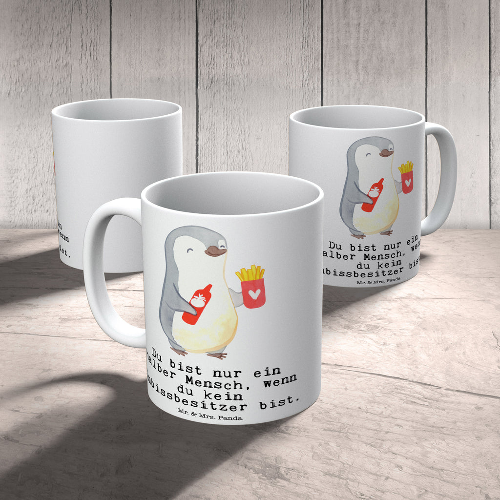 Tasse Imbissbesitzer mit Herz Imbissbesitzer, Imbissverkäufer, Pommesverkäufer, Pommesliebe Becher, Kaffeetasse, Kaffeebecher, Tee, Frühstück, Büro  Beruf, Ausbildung, Jubiläum, Abschied, Rente, Kollege, Kollegin, Geschenk, Schenken, Arbeitskollege, Mitarbeiter, Firma, Danke, Dankeschön
