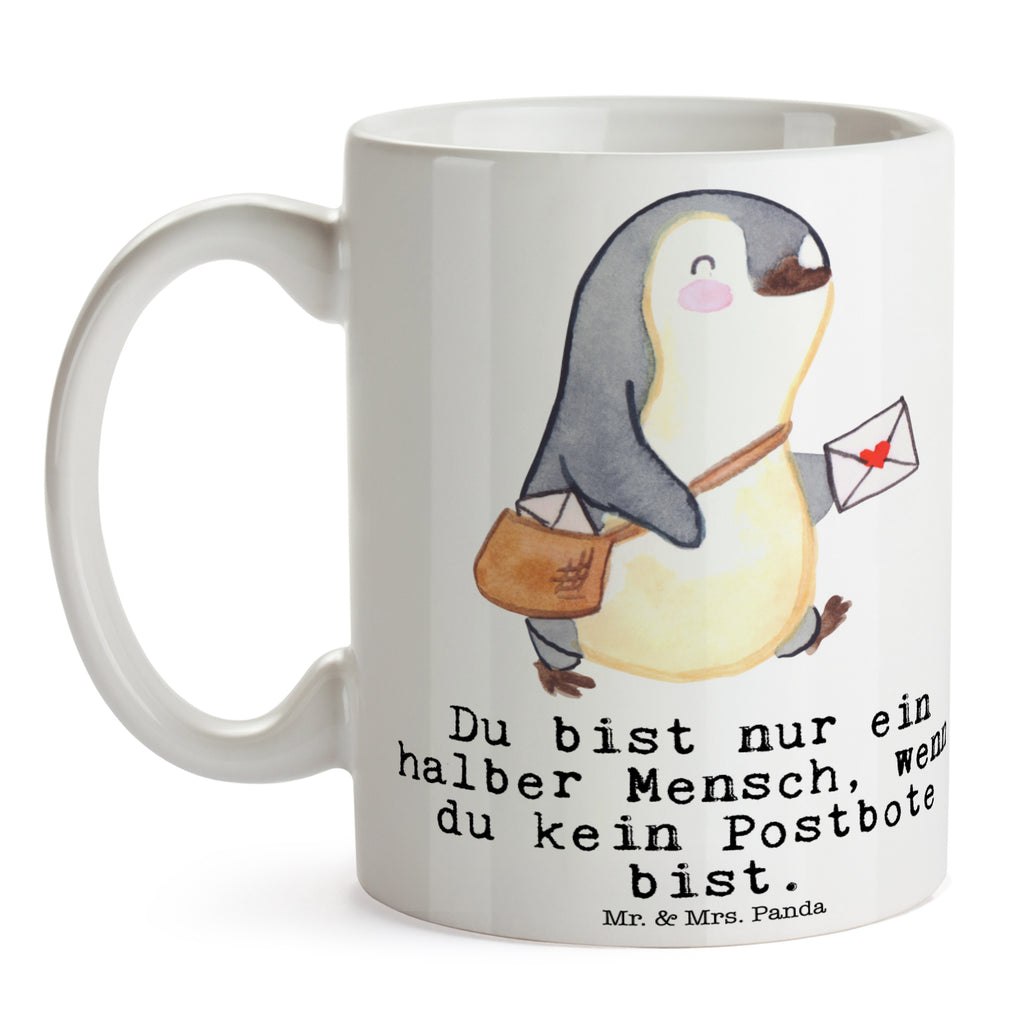 Tasse Postbote mit Herz Postbote, Briefzusteller, Briefträger, Postler Becher, Kaffeetasse, Kaffeebecher, Tee, Frühstück, Büro  Beruf, Ausbildung, Jubiläum, Abschied, Rente, Kollege, Kollegin, Geschenk, Schenken, Arbeitskollege, Mitarbeiter, Firma, Danke, Dankeschön