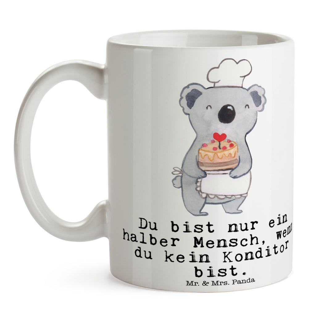 Tasse Konditor mit Herz Konditor, Kuchenbäcker, 
Patissier, Confiseur, Bäcker,  Becher, Kaffeetasse, Kaffeebecher, Tee, Frühstück, Büro  Beruf, Ausbildung, Jubiläum, Abschied, Rente, Kollege, Kollegin, Geschenk, Schenken, Arbeitskollege, Mitarbeiter, Firma, Danke, Dankeschön