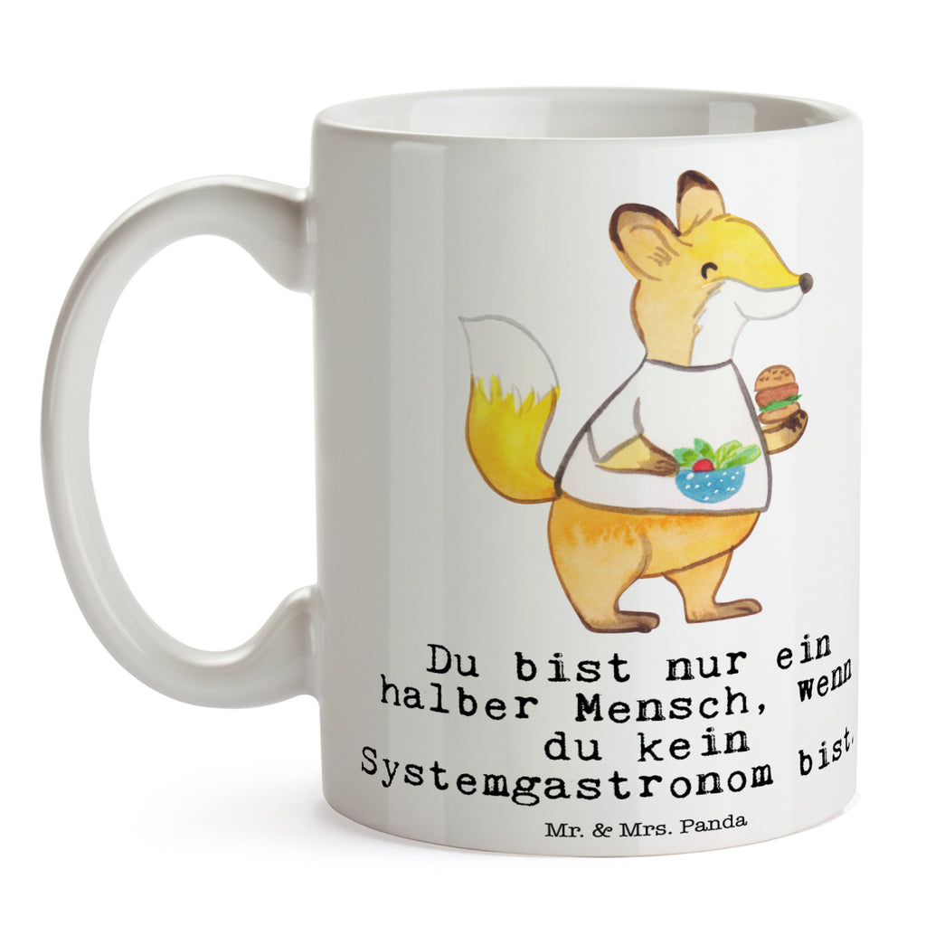 Tasse Systemgastronom mit Herz  Becher, Kaffeetasse, Kaffeebecher, Tee, Frühstück, Büro  Beruf, Ausbildung, Jubiläum, Abschied, Rente, Kollege, Kollegin, Geschenk, Schenken, Arbeitskollege, Mitarbeiter, Firma, Danke, Dankeschön