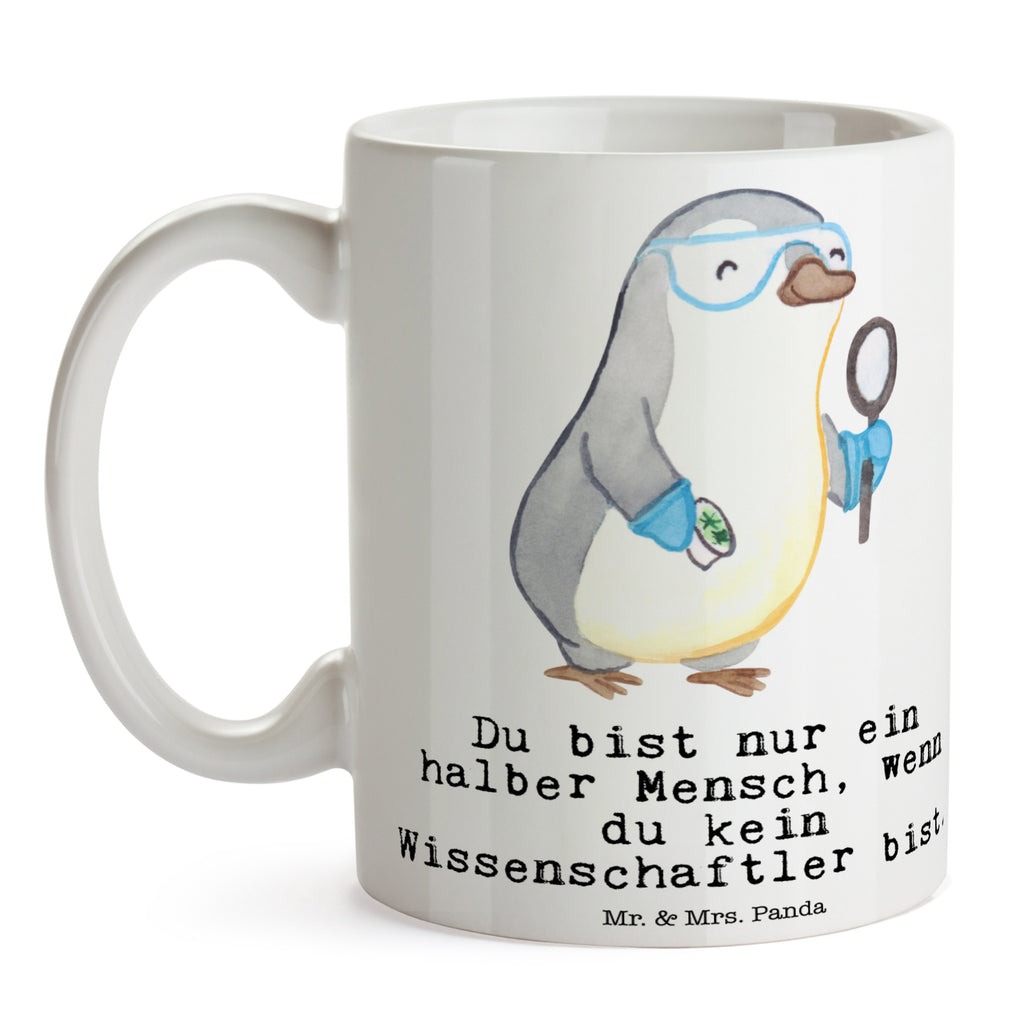 Tasse Wissenschaftler mit Herz Wissenschaftler,Forscher, Akademiker, Universität, Forschungseinrichtung,  Becher, Kaffeetasse, Kaffeebecher, Tee, Frühstück, Büro  Beruf, Ausbildung, Jubiläum, Abschied, Rente, Kollege, Kollegin, Geschenk, Schenken, Arbeitskollege, Mitarbeiter, Firma, Danke, Dankeschön