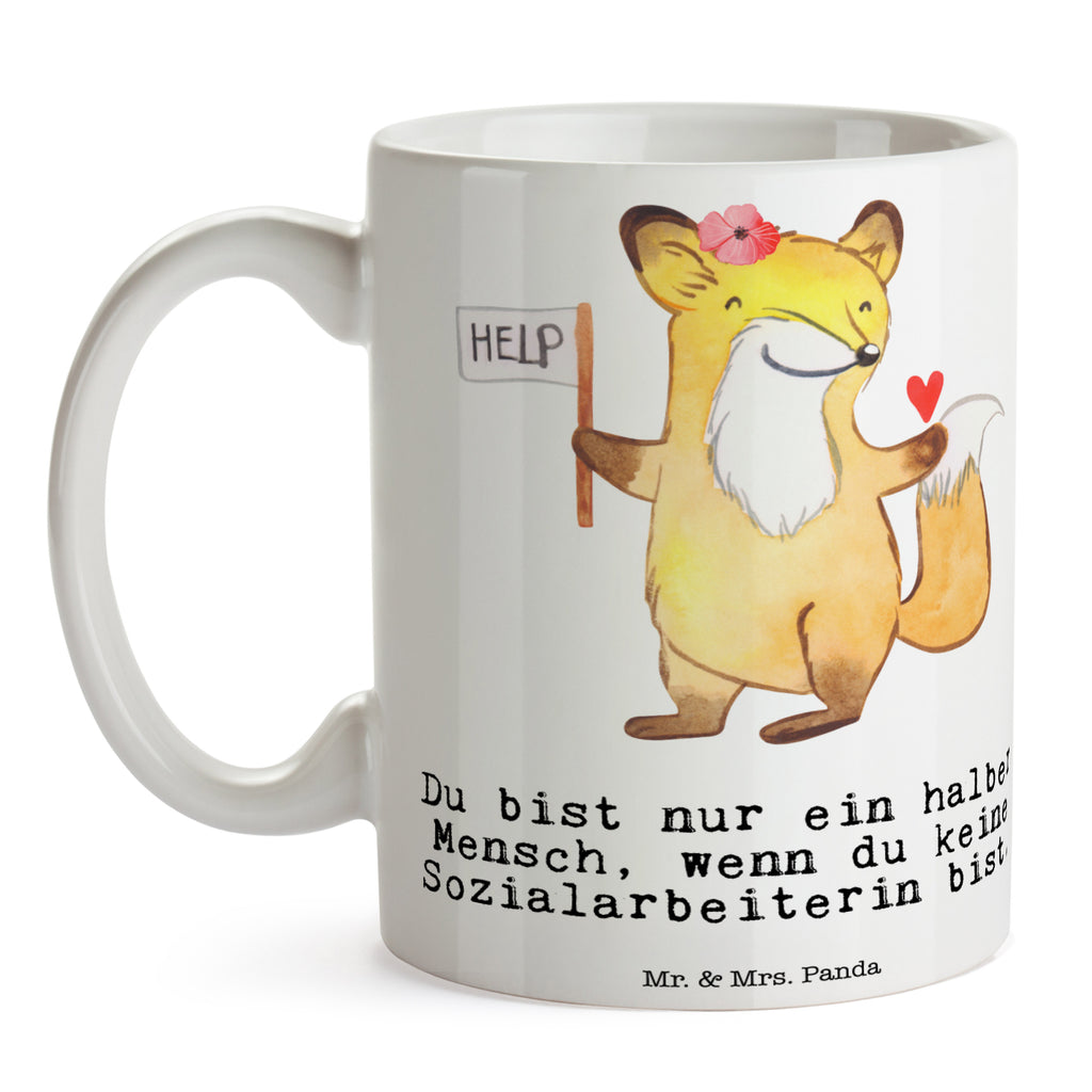 Tasse Sozialarbeiterin mit Herz  Becher, Kaffeetasse, Kaffeebecher, Tee, Frühstück, Büro  Beruf, Ausbildung, Jubiläum, Abschied, Rente, Kollege, Kollegin, Geschenk, Schenken, Arbeitskollege, Mitarbeiter, Firma, Danke, Dankeschön