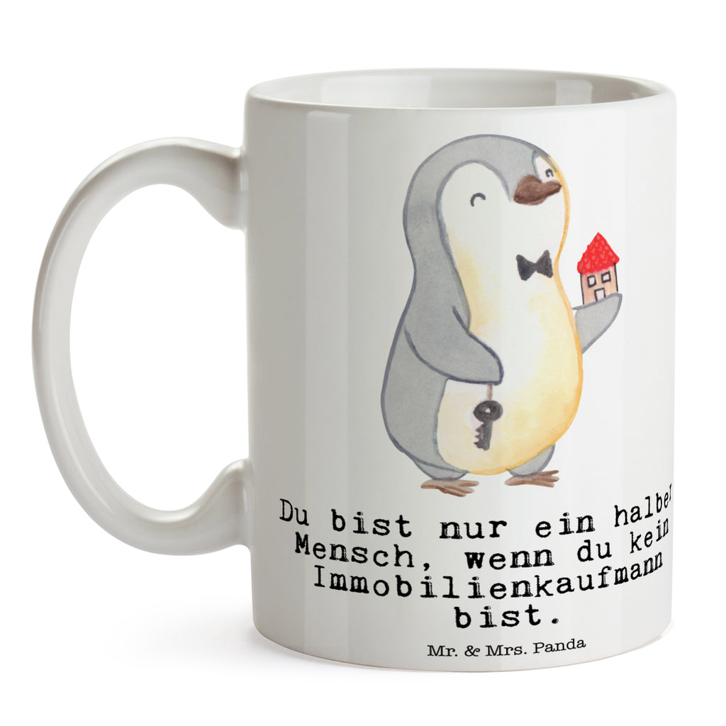Tasse Immobilienkaufmann mit Herz Immobilienmakler, Immobilienhändler, Immobilienkaufmann, Immobilienbüro, Ausbildung, Becher, Kaffeetasse, Kaffeebecher, Tee, Frühstück, Büro  Beruf, Ausbildung, Jubiläum, Abschied, Rente, Kollege, Kollegin, Geschenk, Schenken, Arbeitskollege, Mitarbeiter, Firma, Danke, Dankeschön