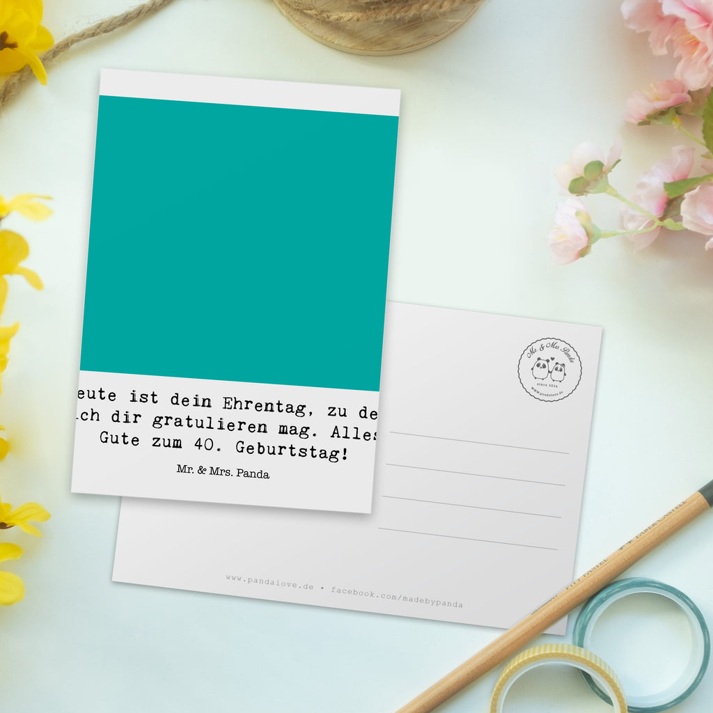 Postkarte 40. Geburtstag Happy Bird Day Geschenkkarte, Grußkarte, Karte, Einladung, Ansichtskarte, Geburtstagskarte, Einladungskarte, Dankeskarte, Geburtstag, Geburtstagsgeschenk, Geschenk, zum, Feiern, Party, Mitbringsel, für