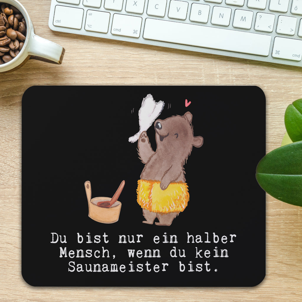 Mauspad Saunameister mit Herz Mousepad, Computer zubehör, Büroausstattung, PC Zubehör, Arbeitszimmer, Mauspad, Einzigartiges Mauspad, Designer Mauspad, Beruf, Ausbildung, Jubiläum, Abschied, Rente, Kollege, Kollegin, Geschenk, Schenken, Arbeitskollege, Mitarbeiter, Firma, Danke, Dankeschön