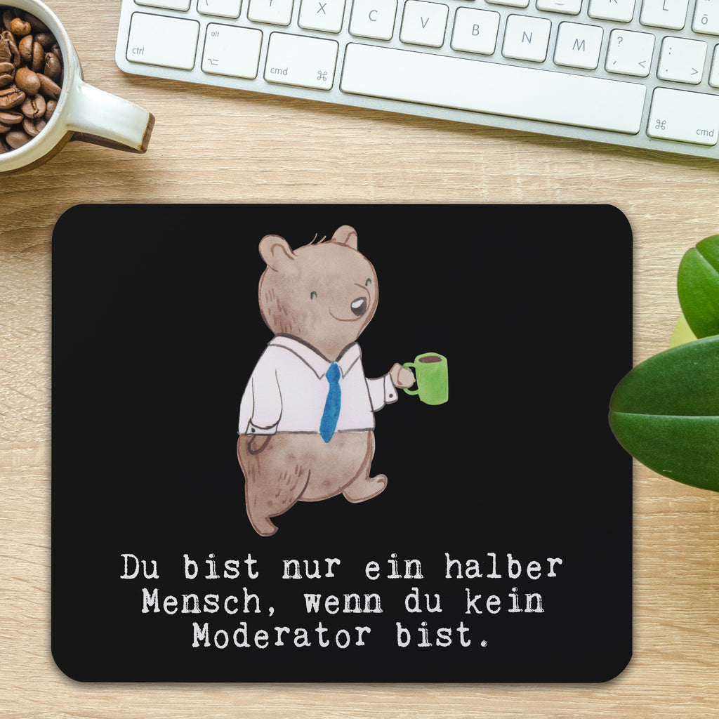 Mauspad Moderator mit Herz Mousepad, Computer zubehör, Büroausstattung, PC Zubehör, Arbeitszimmer, Mauspad, Einzigartiges Mauspad, Designer Mauspad, Beruf, Ausbildung, Jubiläum, Abschied, Rente, Kollege, Kollegin, Geschenk, Schenken, Arbeitskollege, Mitarbeiter, Firma, Danke, Dankeschön