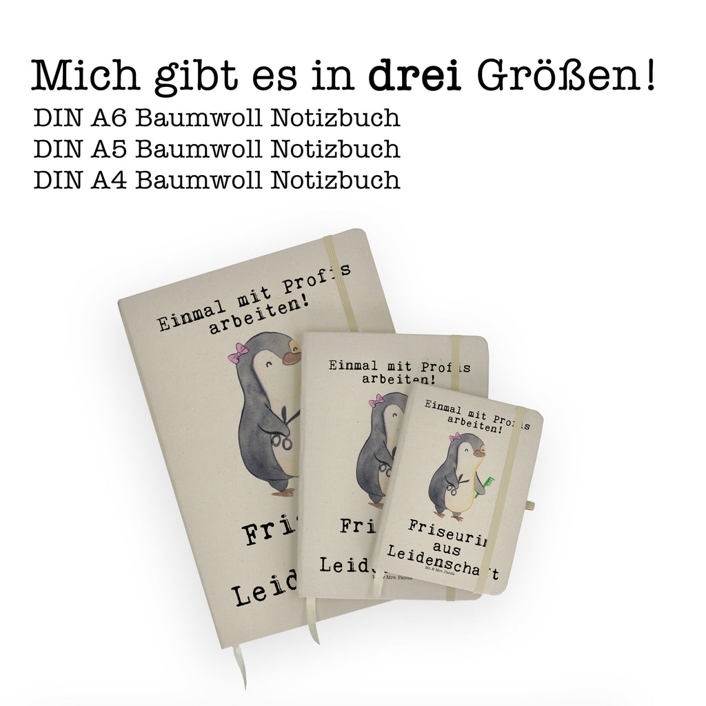 DIN A5 Baumwoll Notizbuch Friseurin aus Leidenschaft Notizen, Eintragebuch, Tagebuch, Notizblock, Adressbuch, Journal, Kladde, Skizzenbuch, Notizheft, Schreibbuch, Schreibheft, Beruf, Ausbildung, Jubiläum, Abschied, Rente, Kollege, Kollegin, Geschenk, Schenken, Arbeitskollege, Mitarbeiter, Firma, Danke, Dankeschön, Frisörin, Haarstylistin, Frisörbesuch, Friseursalon, Eröffnung Friseur