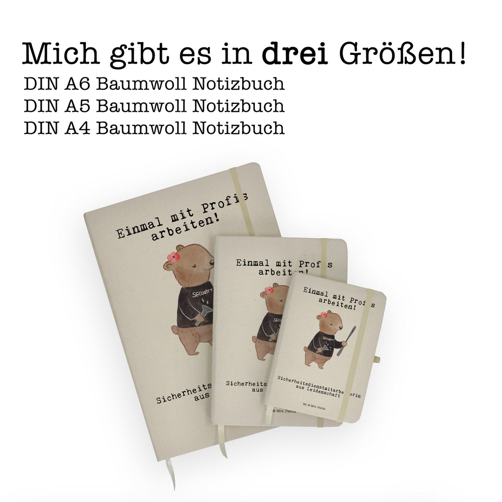 DIN A6 Baumwoll Notizbuch Sicherheitsdienstmitarbeiterin aus Leidenschaft Notizen, Eintragebuch, Tagebuch, Notizblock, Adressbuch, Journal, Kladde, Skizzenbuch, Notizheft, Schreibbuch, Schreibheft, Beruf, Ausbildung, Jubiläum, Abschied, Rente, Kollege, Kollegin, Geschenk, Schenken, Arbeitskollege, Mitarbeiter, Firma, Danke, Dankeschön