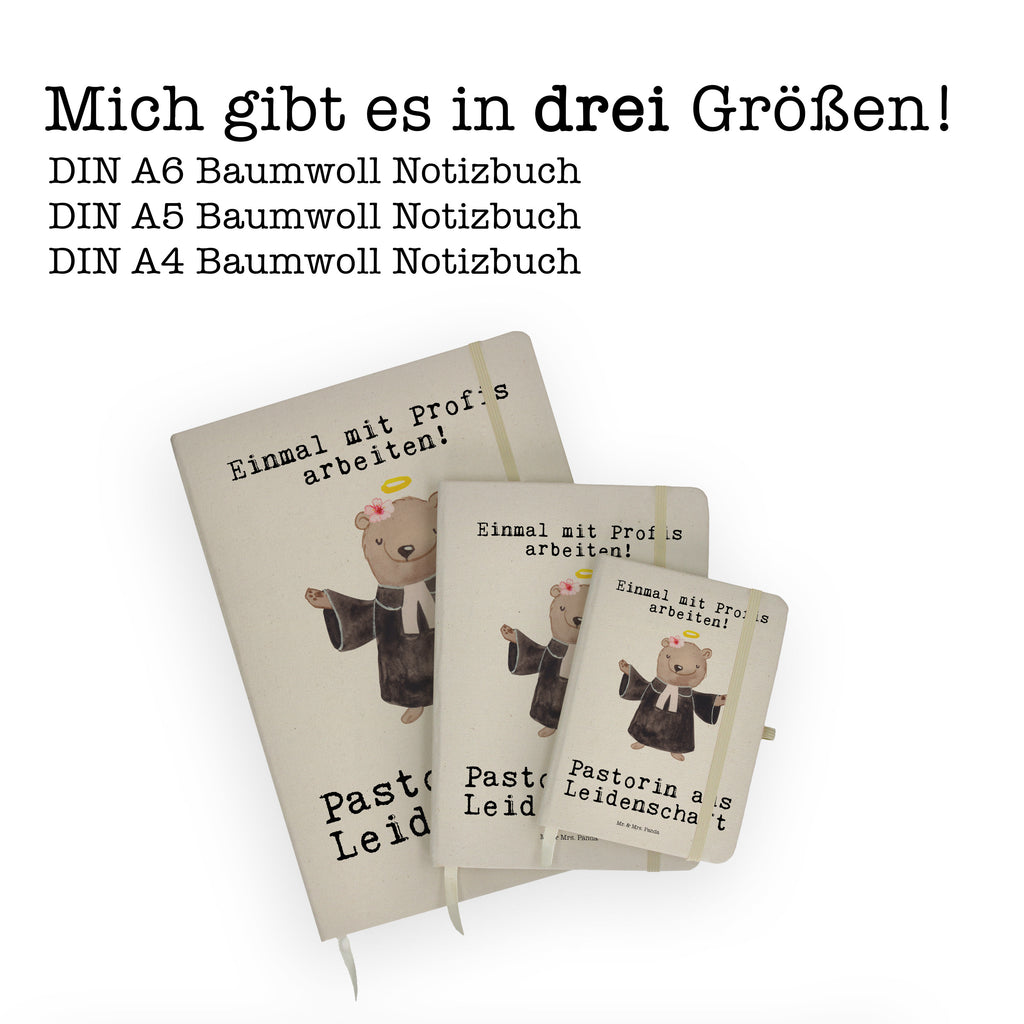 DIN A5 Baumwoll Notizbuch Pastorin aus Leidenschaft Notizen, Eintragebuch, Tagebuch, Notizblock, Adressbuch, Journal, Kladde, Skizzenbuch, Notizheft, Schreibbuch, Schreibheft, Beruf, Ausbildung, Jubiläum, Abschied, Rente, Kollege, Kollegin, Geschenk, Schenken, Arbeitskollege, Mitarbeiter, Firma, Danke, Dankeschön, Pastorin, Dienerin Gottes<br />Geistliche, Pfarrerin, Predigerin<br />Priesterin, Theologin, Kirche