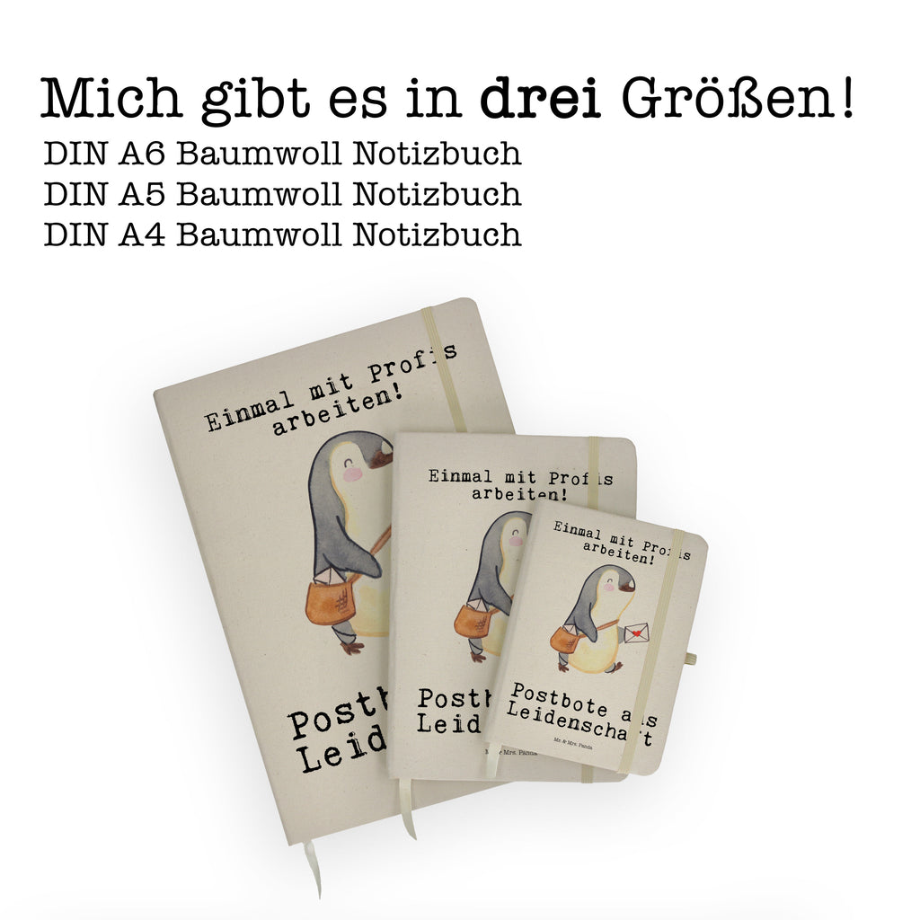 DIN A5 Baumwoll Notizbuch Postbote aus Leidenschaft Notizen, Eintragebuch, Tagebuch, Notizblock, Adressbuch, Journal, Kladde, Skizzenbuch, Notizheft, Schreibbuch, Schreibheft, Beruf, Ausbildung, Jubiläum, Abschied, Rente, Kollege, Kollegin, Geschenk, Schenken, Arbeitskollege, Mitarbeiter, Firma, Danke, Dankeschön, Postbote, Briefzusteller, Briefträger, Postler