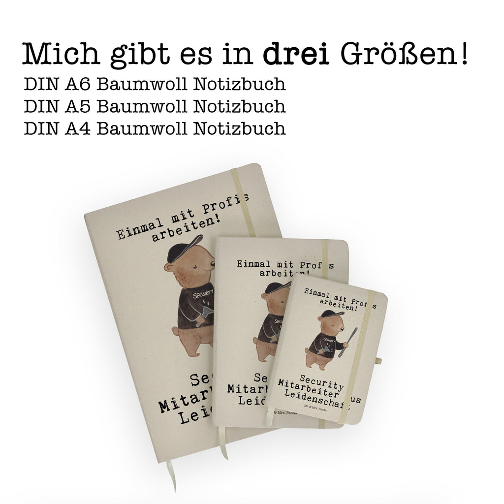 DIN A6 Baumwoll Notizbuch Security Mitarbeiter aus Leidenschaft Notizen, Eintragebuch, Tagebuch, Notizblock, Adressbuch, Journal, Kladde, Skizzenbuch, Notizheft, Schreibbuch, Schreibheft, Beruf, Ausbildung, Jubiläum, Abschied, Rente, Kollege, Kollegin, Geschenk, Schenken, Arbeitskollege, Mitarbeiter, Firma, Danke, Dankeschön