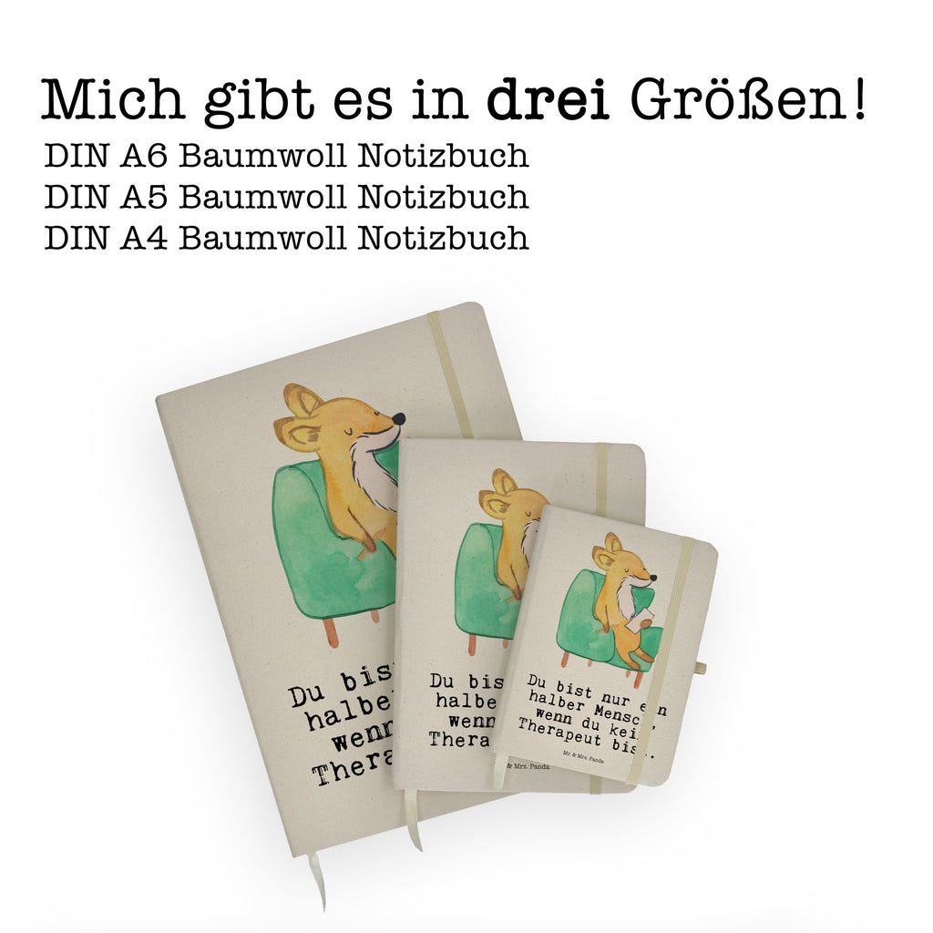 DIN A5 Baumwoll Notizbuch Therapeut mit Herz Notizen, Eintragebuch, Tagebuch, Notizblock, Adressbuch, Journal, Kladde, Skizzenbuch, Notizheft, Schreibbuch, Schreibheft, Beruf, Ausbildung, Jubiläum, Abschied, Rente, Kollege, Kollegin, Geschenk, Schenken, Arbeitskollege, Mitarbeiter, Firma, Danke, Dankeschön
