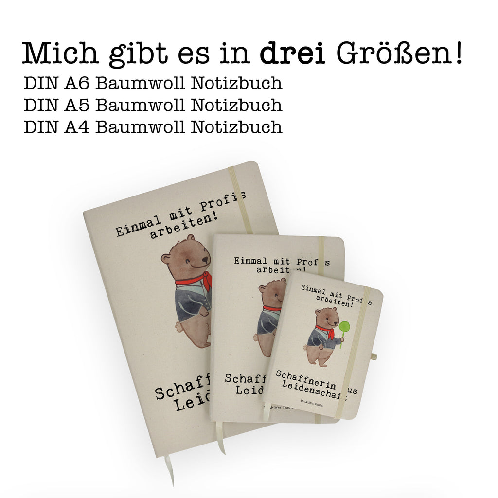DIN A6 Baumwoll Notizbuch Schaffnerin aus Leidenschaft Notizen, Eintragebuch, Tagebuch, Notizblock, Adressbuch, Journal, Kladde, Skizzenbuch, Notizheft, Schreibbuch, Schreibheft, Beruf, Ausbildung, Jubiläum, Abschied, Rente, Kollege, Kollegin, Geschenk, Schenken, Arbeitskollege, Mitarbeiter, Firma, Danke, Dankeschön