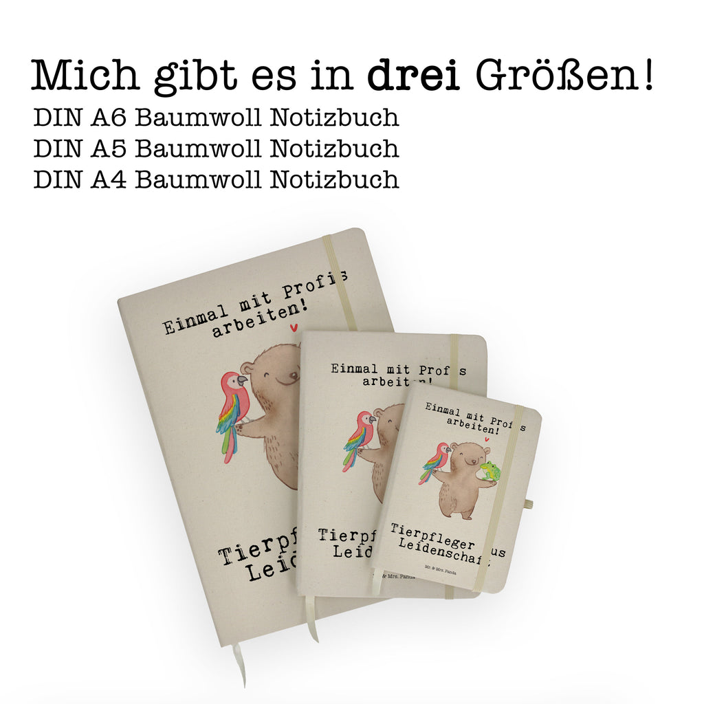 DIN A6 Baumwoll Notizbuch Tierpfleger aus Leidenschaft Notizen, Eintragebuch, Tagebuch, Notizblock, Adressbuch, Journal, Kladde, Skizzenbuch, Notizheft, Schreibbuch, Schreibheft, Beruf, Ausbildung, Jubiläum, Abschied, Rente, Kollege, Kollegin, Geschenk, Schenken, Arbeitskollege, Mitarbeiter, Firma, Danke, Dankeschön