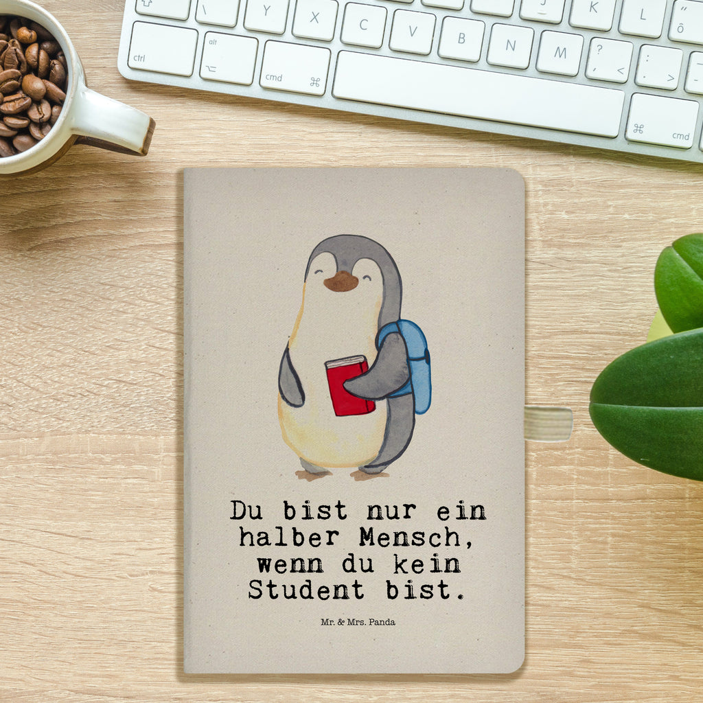 DIN A4 Baumwoll Notizbuch Student mit Herz Notizen, Eintragebuch, Tagebuch, Notizblock, Adressbuch, Journal, Kladde, Skizzenbuch, Notizheft, Schreibbuch, Schreibheft, Beruf, Ausbildung, Jubiläum, Abschied, Rente, Kollege, Kollegin, Geschenk, Schenken, Arbeitskollege, Mitarbeiter, Firma, Danke, Dankeschön