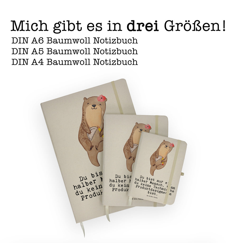 DIN A6 Baumwoll Notizbuch Technische Produktdesignerin mit Herz Notizen, Eintragebuch, Tagebuch, Notizblock, Adressbuch, Journal, Kladde, Skizzenbuch, Notizheft, Schreibbuch, Schreibheft, Beruf, Ausbildung, Jubiläum, Abschied, Rente, Kollege, Kollegin, Geschenk, Schenken, Arbeitskollege, Mitarbeiter, Firma, Danke, Dankeschön
