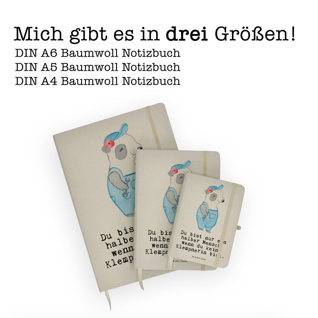 DIN A5 Baumwoll Notizbuch Klempnerin mit Herz Notizen, Eintragebuch, Tagebuch, Notizblock, Adressbuch, Journal, Kladde, Skizzenbuch, Notizheft, Schreibbuch, Schreibheft, Beruf, Ausbildung, Jubiläum, Abschied, Rente, Kollege, Kollegin, Geschenk, Schenken, Arbeitskollege, Mitarbeiter, Firma, Danke, Dankeschön, Klempnerin, Handwerkerin, Installateurin, Meisterin, Gesellenprüfung, Fachbetrieb, Bauklempnerin, Sanitärinstallationen