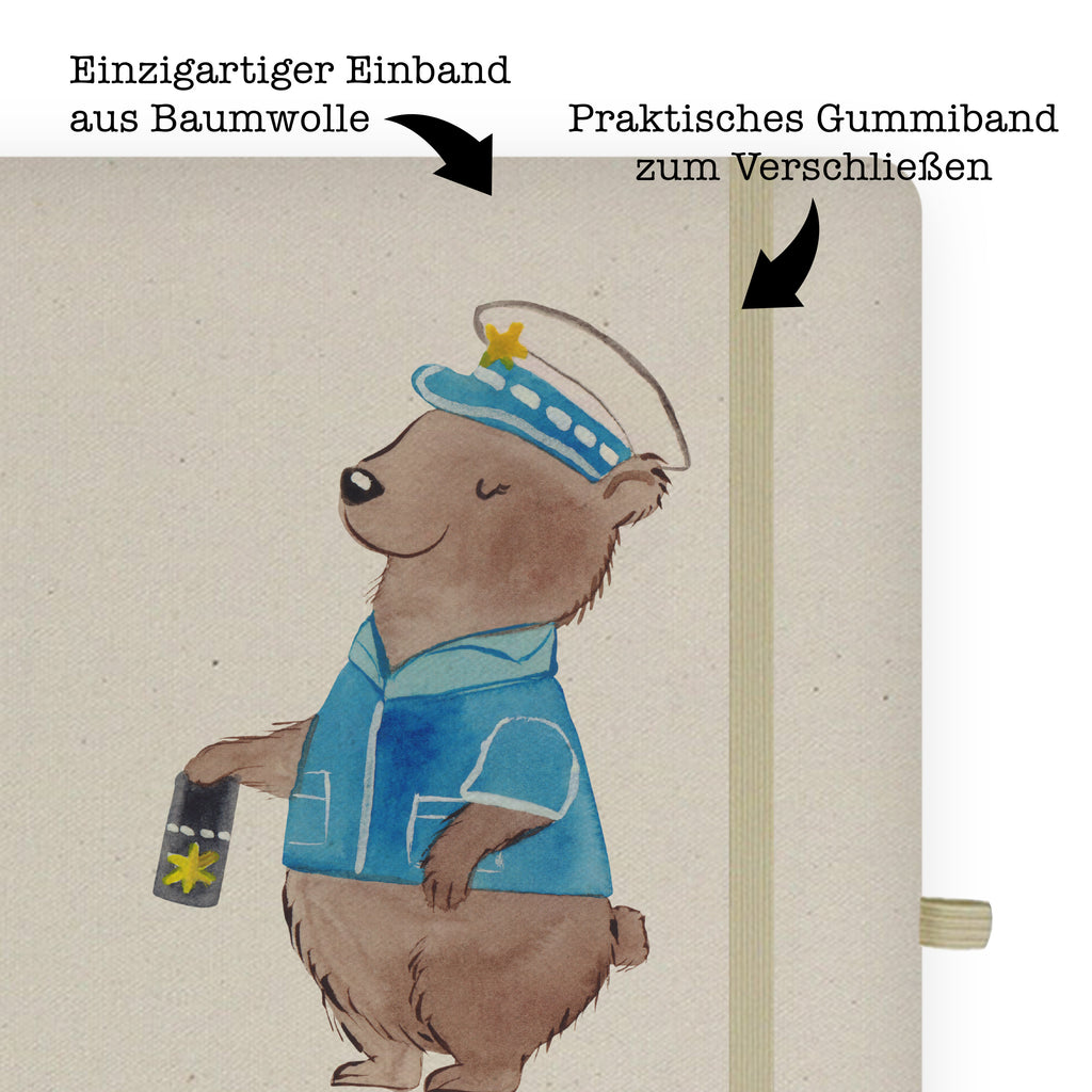DIN A5 Baumwoll Notizbuch Polizeivollzugsbeamtin mit Herz Notizen, Eintragebuch, Tagebuch, Notizblock, Adressbuch, Journal, Kladde, Skizzenbuch, Notizheft, Schreibbuch, Schreibheft, Beruf, Ausbildung, Jubiläum, Abschied, Rente, Kollege, Kollegin, Geschenk, Schenken, Arbeitskollege, Mitarbeiter, Firma, Danke, Dankeschön, Polizeivollzugsbeamte, Polizistin, Polizei