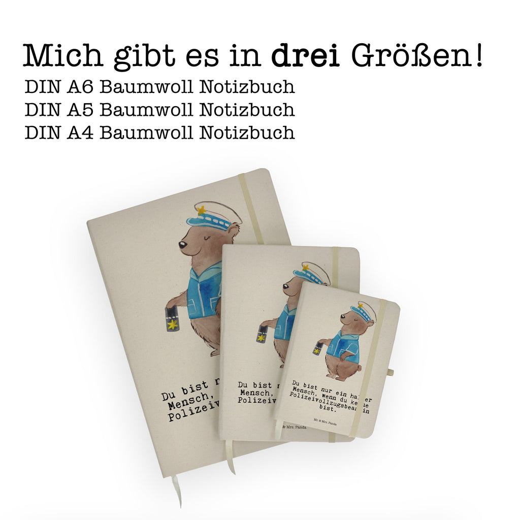 DIN A5 Baumwoll Notizbuch Polizeivollzugsbeamtin mit Herz Notizen, Eintragebuch, Tagebuch, Notizblock, Adressbuch, Journal, Kladde, Skizzenbuch, Notizheft, Schreibbuch, Schreibheft, Beruf, Ausbildung, Jubiläum, Abschied, Rente, Kollege, Kollegin, Geschenk, Schenken, Arbeitskollege, Mitarbeiter, Firma, Danke, Dankeschön, Polizeivollzugsbeamte, Polizistin, Polizei