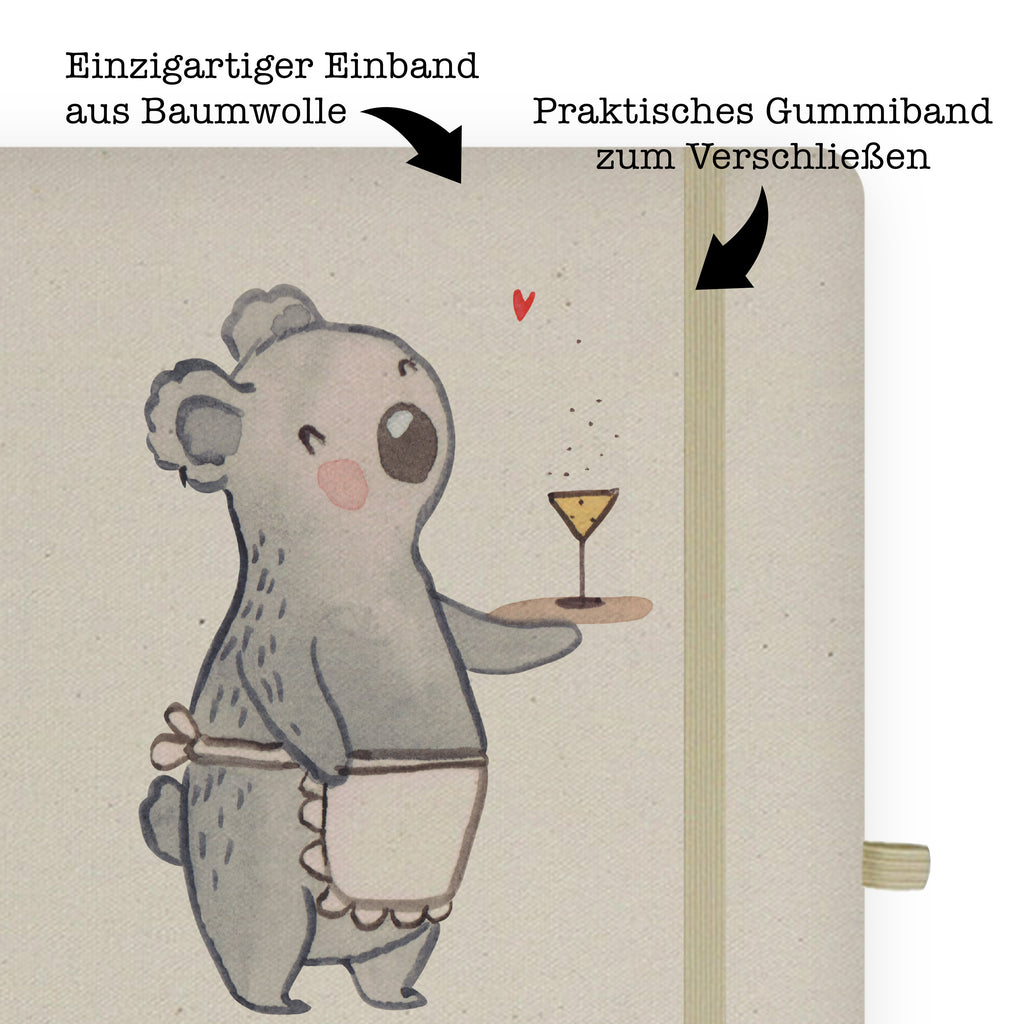 DIN A6 Baumwoll Notizbuch Kellnerin mit Herz Notizen, Eintragebuch, Tagebuch, Notizblock, Adressbuch, Journal, Kladde, Skizzenbuch, Notizheft, Schreibbuch, Schreibheft, Beruf, Ausbildung, Jubiläum, Abschied, Rente, Kollege, Kollegin, Geschenk, Schenken, Arbeitskollege, Mitarbeiter, Firma, Danke, Dankeschön, Kellnerin, Servicekraft, Restaurant