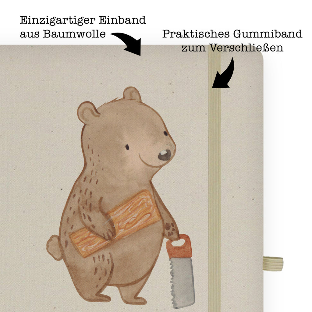DIN A6 Baumwoll Notizbuch Tischler mit Herz Notizen, Eintragebuch, Tagebuch, Notizblock, Adressbuch, Journal, Kladde, Skizzenbuch, Notizheft, Schreibbuch, Schreibheft, Beruf, Ausbildung, Jubiläum, Abschied, Rente, Kollege, Kollegin, Geschenk, Schenken, Arbeitskollege, Mitarbeiter, Firma, Danke, Dankeschön