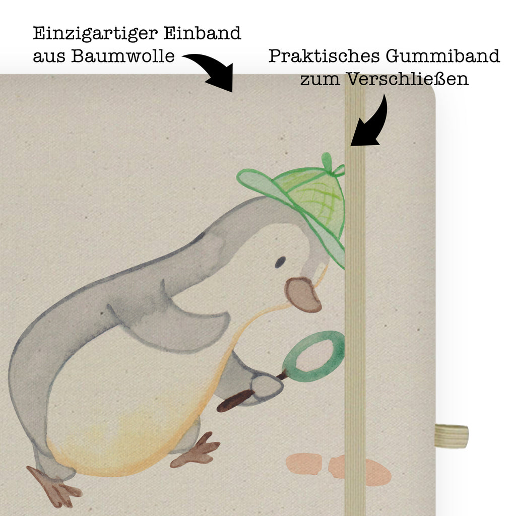 DIN A5 Baumwoll Notizbuch Detektiv mit Herz Notizen, Eintragebuch, Tagebuch, Notizblock, Adressbuch, Journal, Kladde, Skizzenbuch, Notizheft, Schreibbuch, Schreibheft, Beruf, Ausbildung, Jubiläum, Abschied, Rente, Kollege, Kollegin, Geschenk, Schenken, Arbeitskollege, Mitarbeiter, Firma, Danke, Dankeschön, Detektiv, Ermittler, Agent, Privatdetektei, Berufsdetektiv, Wirtschaftsdetektei, Detektivausbildung, Spurensuche
