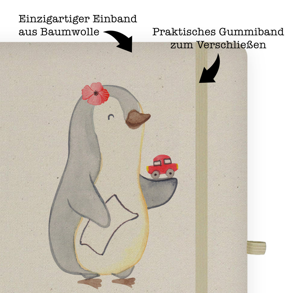 DIN A6 Baumwoll Notizbuch Autohändlerin mit Herz