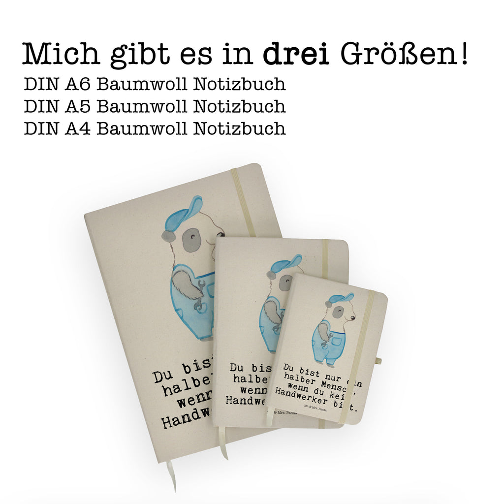 DIN A6 Baumwoll Notizbuch Handwerker mit Herz Notizen, Eintragebuch, Tagebuch, Notizblock, Adressbuch, Journal, Kladde, Skizzenbuch, Notizheft, Schreibbuch, Schreibheft, Beruf, Ausbildung, Jubiläum, Abschied, Rente, Kollege, Kollegin, Geschenk, Schenken, Arbeitskollege, Mitarbeiter, Firma, Danke, Dankeschön, Handwerker, Gesellenprüfung, Handwerksbetrieb, Schrauber, Werkstatt