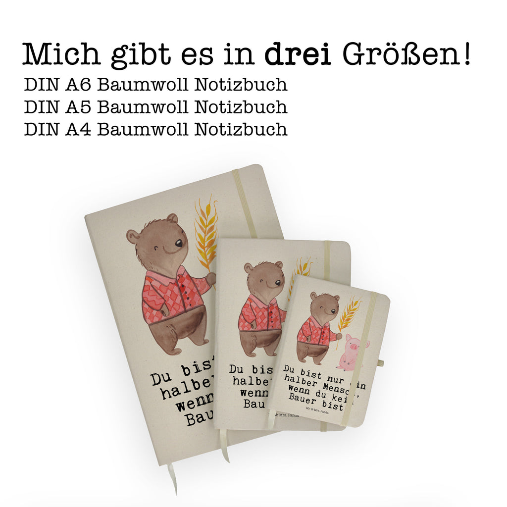 DIN A6 Baumwoll Notizbuch Bauer mit Herz Notizen, Eintragebuch, Tagebuch, Notizblock, Adressbuch, Journal, Kladde, Skizzenbuch, Notizheft, Schreibbuch, Schreibheft, Beruf, Ausbildung, Jubiläum, Abschied, Rente, Kollege, Kollegin, Geschenk, Schenken, Arbeitskollege, Mitarbeiter, Firma, Danke, Dankeschön, Landwirt; Bauer, Tierwirt, Agronom, Farmer, Bauernhof