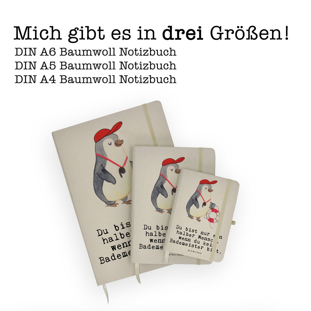 DIN A6 Baumwoll Notizbuch Bademeister mit Herz Notizen, Eintragebuch, Tagebuch, Notizblock, Adressbuch, Journal, Kladde, Skizzenbuch, Notizheft, Schreibbuch, Schreibheft, Beruf, Ausbildung, Jubiläum, Abschied, Rente, Kollege, Kollegin, Geschenk, Schenken, Arbeitskollege, Mitarbeiter, Firma, Danke, Dankeschön, Bademeister, Rettungsschwimmer, Schwimmmeister, Schwimmbad, Freibad, Badeanstalt, Schwimmverein, Schwimmschule