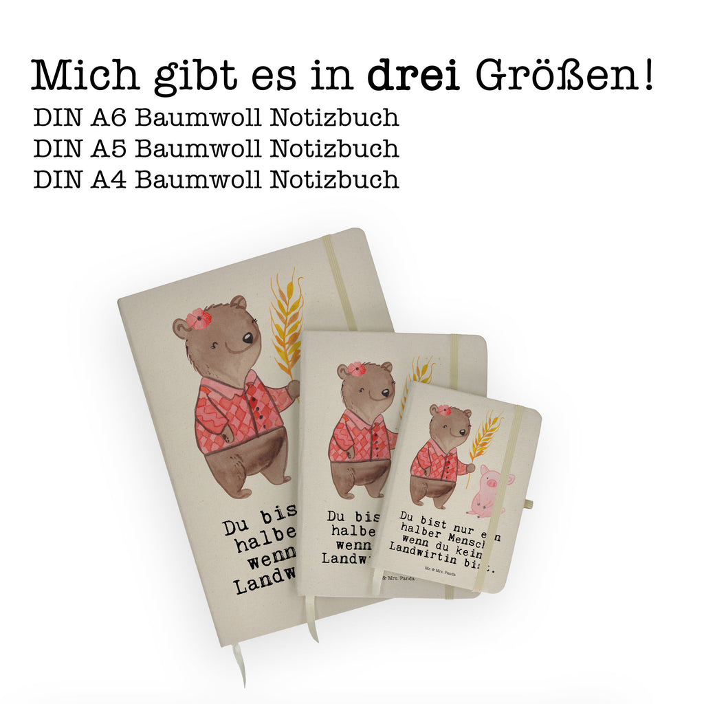 DIN A5 Baumwoll Notizbuch Landwirtin mit Herz Notizen, Eintragebuch, Tagebuch, Notizblock, Adressbuch, Journal, Kladde, Skizzenbuch, Notizheft, Schreibbuch, Schreibheft, Beruf, Ausbildung, Jubiläum, Abschied, Rente, Kollege, Kollegin, Geschenk, Schenken, Arbeitskollege, Mitarbeiter, Firma, Danke, Dankeschön, Landwirtin, Bäuerin, Tierwirtin, Agronomin, Farmerin, Bauernhof