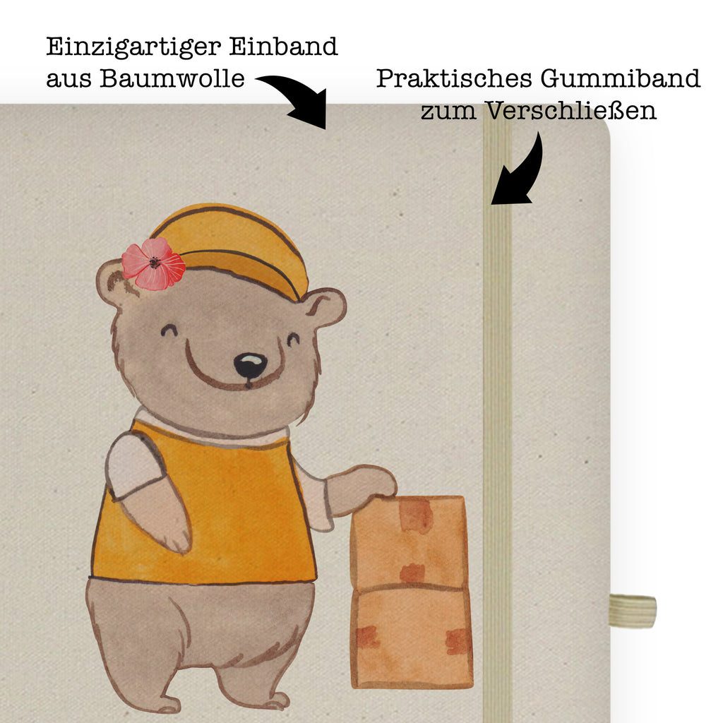 DIN A6 Baumwoll Notizbuch Lieferdienstmitarbeiterin mit Herz Notizen, Eintragebuch, Tagebuch, Notizblock, Adressbuch, Journal, Kladde, Skizzenbuch, Notizheft, Schreibbuch, Schreibheft, Beruf, Ausbildung, Jubiläum, Abschied, Rente, Kollege, Kollegin, Geschenk, Schenken, Arbeitskollege, Mitarbeiter, Firma, Danke, Dankeschön, Lieferdienstmitarbeiterin, Pizzabäckerin, Pizzabotin, Pizzabringdienst, Lieferbringdienst