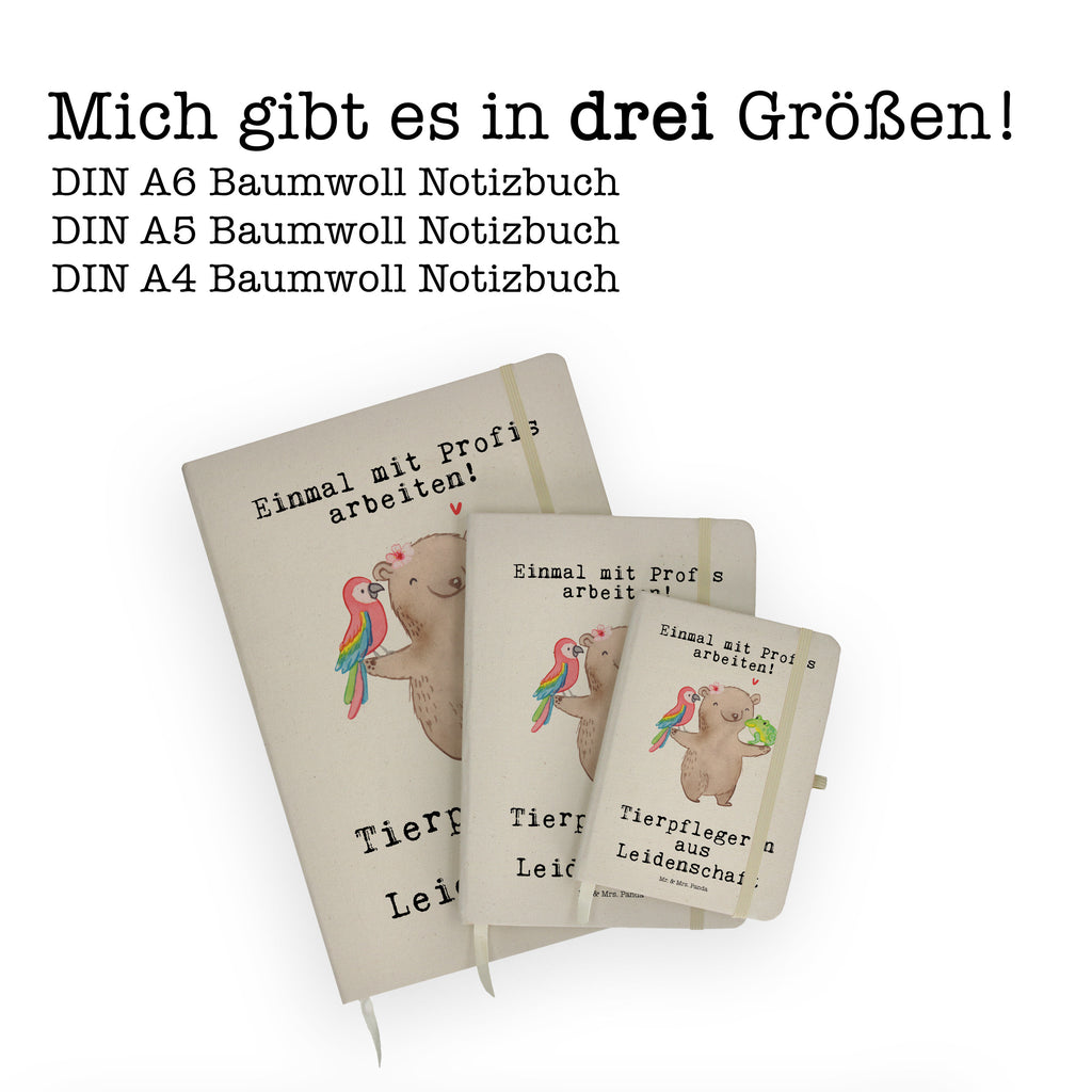 DIN A6 Baumwoll Notizbuch Tierpflegerin aus Leidenschaft Notizen, Eintragebuch, Tagebuch, Notizblock, Adressbuch, Journal, Kladde, Skizzenbuch, Notizheft, Schreibbuch, Schreibheft, Beruf, Ausbildung, Jubiläum, Abschied, Rente, Kollege, Kollegin, Geschenk, Schenken, Arbeitskollege, Mitarbeiter, Firma, Danke, Dankeschön