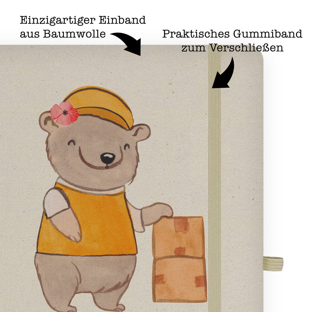 DIN A5 Baumwoll Notizbuch Lagerarbeiterin mit Herz Notizen, Eintragebuch, Tagebuch, Notizblock, Adressbuch, Journal, Kladde, Skizzenbuch, Notizheft, Schreibbuch, Schreibheft, Beruf, Ausbildung, Jubiläum, Abschied, Rente, Kollege, Kollegin, Geschenk, Schenken, Arbeitskollege, Mitarbeiter, Firma, Danke, Dankeschön, Lagerarbeiterin, Fachlageristin, Lageristin, Lagerverwalterin