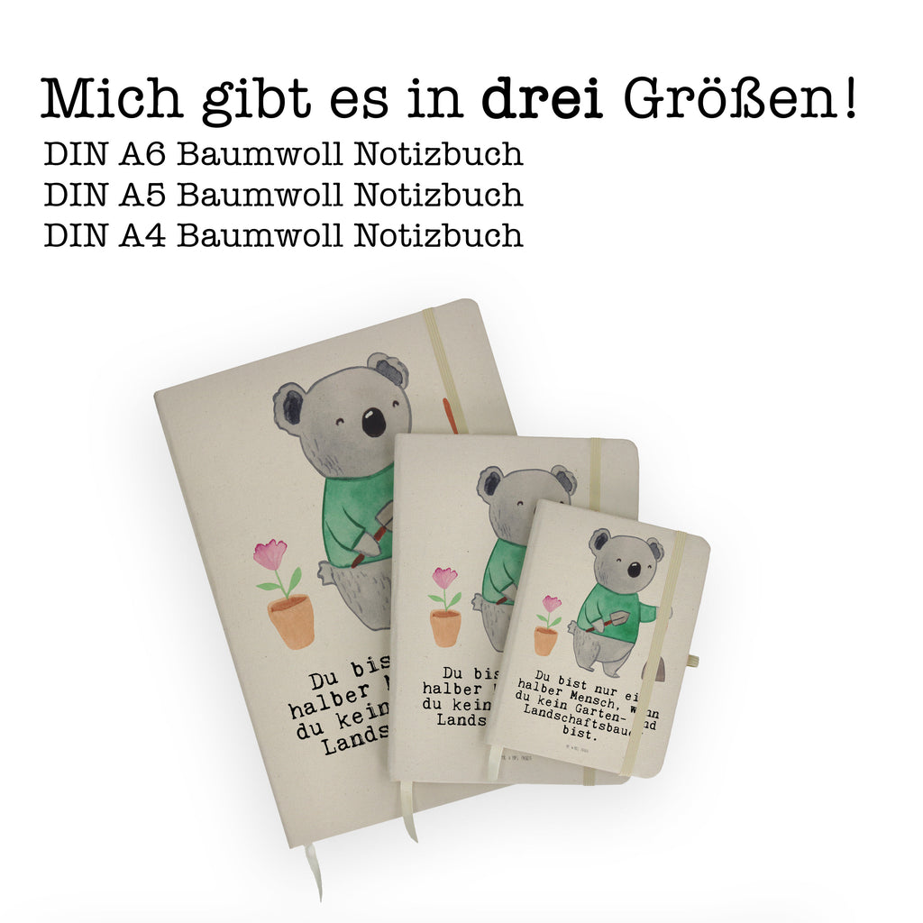 DIN A5 Baumwoll Notizbuch Garten- und Landschaftsbauer mit Herz Notizen, Eintragebuch, Tagebuch, Notizblock, Adressbuch, Journal, Kladde, Skizzenbuch, Notizheft, Schreibbuch, Schreibheft, Beruf, Ausbildung, Jubiläum, Abschied, Rente, Kollege, Kollegin, Geschenk, Schenken, Arbeitskollege, Mitarbeiter, Firma, Danke, Dankeschön, Gärtner, Gartenplaner, Gärtnerei, Gartenbau, Hobbygärtner, Garten- und Landschaftsbauer