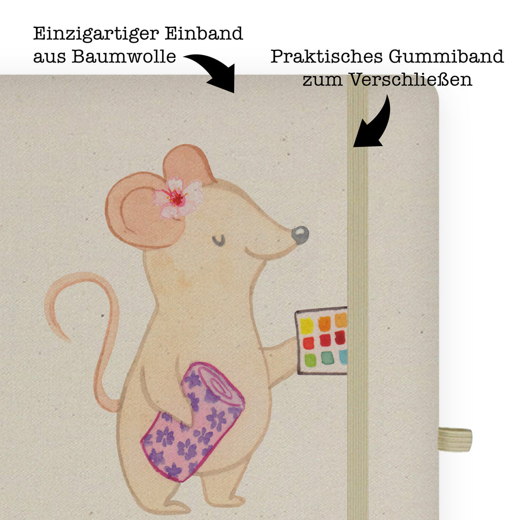DIN A6 Baumwoll Notizbuch Raumausstatterin mit Herz Notizen, Eintragebuch, Tagebuch, Notizblock, Adressbuch, Journal, Kladde, Skizzenbuch, Notizheft, Schreibbuch, Schreibheft, Beruf, Ausbildung, Jubiläum, Abschied, Rente, Kollege, Kollegin, Geschenk, Schenken, Arbeitskollege, Mitarbeiter, Firma, Danke, Dankeschön