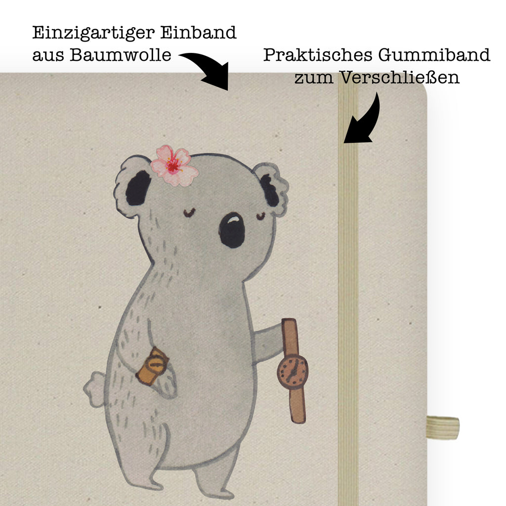 DIN A6 Baumwoll Notizbuch Uhrmacherin mit Herz Notizen, Eintragebuch, Tagebuch, Notizblock, Adressbuch, Journal, Kladde, Skizzenbuch, Notizheft, Schreibbuch, Schreibheft, Beruf, Ausbildung, Jubiläum, Abschied, Rente, Kollege, Kollegin, Geschenk, Schenken, Arbeitskollege, Mitarbeiter, Firma, Danke, Dankeschön