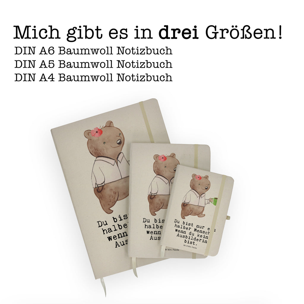 DIN A5 Baumwoll Notizbuch Ausbilderin mit Herz