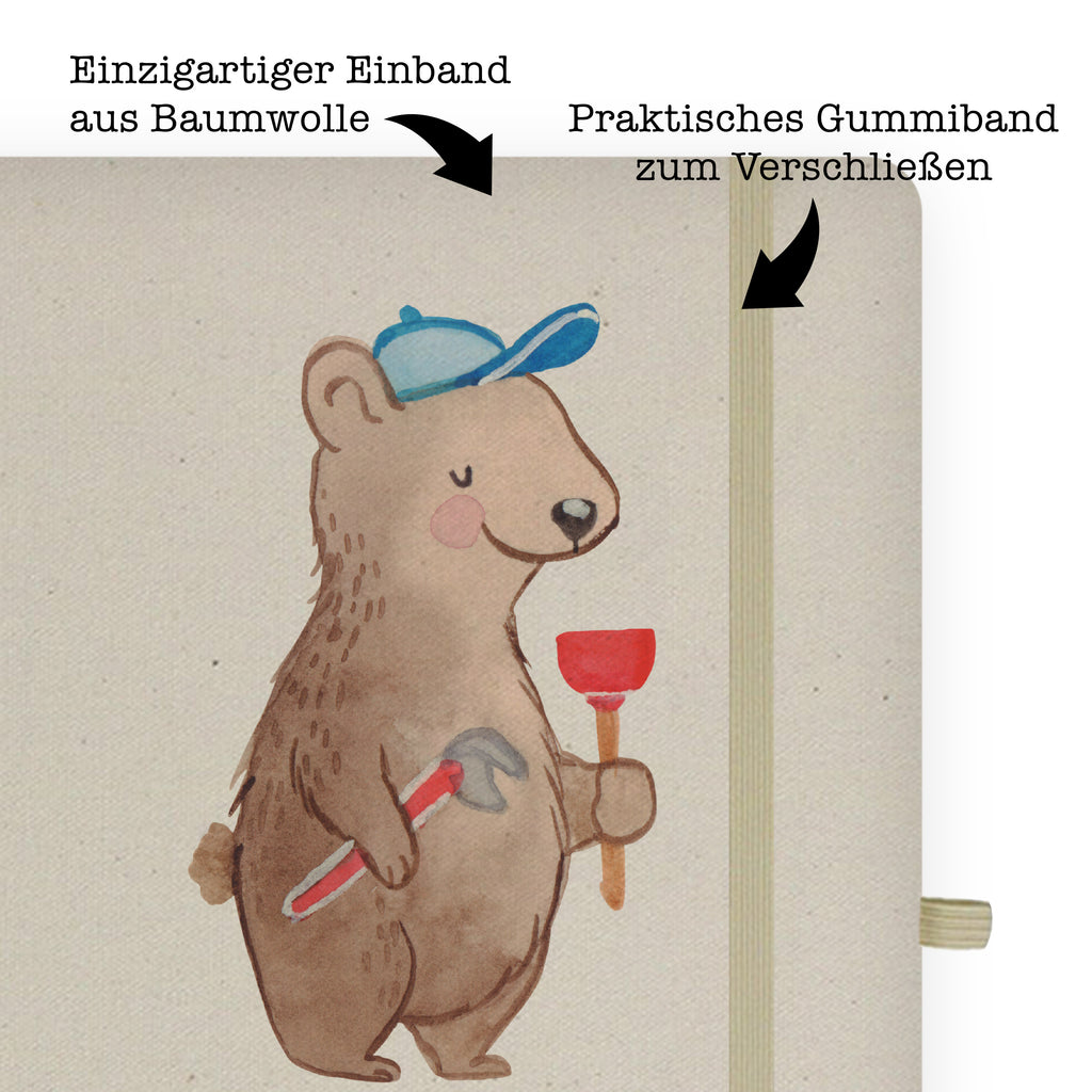 DIN A6 Baumwoll Notizbuch Klempner mit Herz Notizen, Eintragebuch, Tagebuch, Notizblock, Adressbuch, Journal, Kladde, Skizzenbuch, Notizheft, Schreibbuch, Schreibheft, Beruf, Ausbildung, Jubiläum, Abschied, Rente, Kollege, Kollegin, Geschenk, Schenken, Arbeitskollege, Mitarbeiter, Firma, Danke, Dankeschön, Klempner, Handwerker, Installateur, Meister, Gesellenprüfung, Fachbetrieb, Bauklempner, Sanitärinstallationen