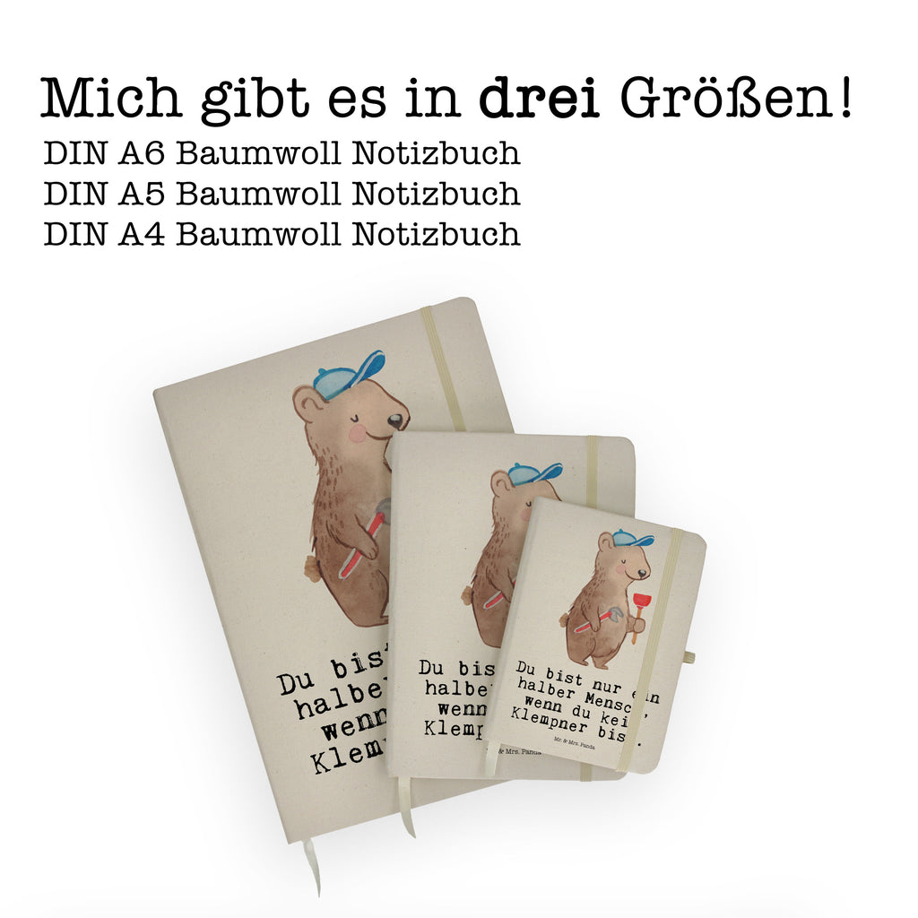 DIN A6 Baumwoll Notizbuch Klempner mit Herz Notizen, Eintragebuch, Tagebuch, Notizblock, Adressbuch, Journal, Kladde, Skizzenbuch, Notizheft, Schreibbuch, Schreibheft, Beruf, Ausbildung, Jubiläum, Abschied, Rente, Kollege, Kollegin, Geschenk, Schenken, Arbeitskollege, Mitarbeiter, Firma, Danke, Dankeschön, Klempner, Handwerker, Installateur, Meister, Gesellenprüfung, Fachbetrieb, Bauklempner, Sanitärinstallationen