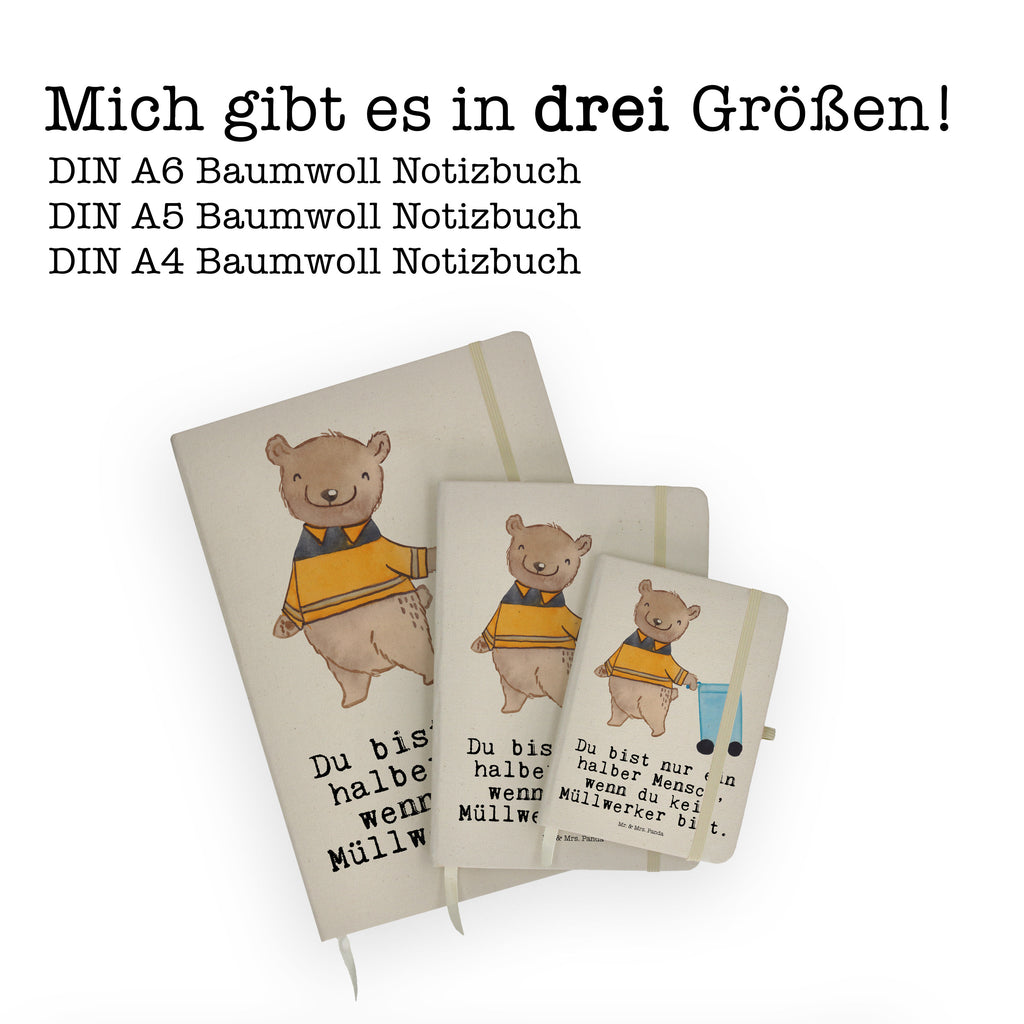 DIN A6 Baumwoll Notizbuch Müllwerker mit Herz Notizen, Eintragebuch, Tagebuch, Notizblock, Adressbuch, Journal, Kladde, Skizzenbuch, Notizheft, Schreibbuch, Schreibheft, Beruf, Ausbildung, Jubiläum, Abschied, Rente, Kollege, Kollegin, Geschenk, Schenken, Arbeitskollege, Mitarbeiter, Firma, Danke, Dankeschön, Müllwerker, Fachkraft Kreislauf- und Abfallwirtschaft, Müllentsorger, Kehrichtmann, Müllmann, Müllfahrer