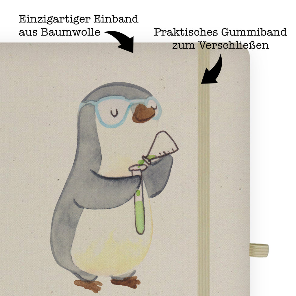 DIN A6 Baumwoll Notizbuch Chemielaborant mit Herz Notizen, Eintragebuch, Tagebuch, Notizblock, Adressbuch, Journal, Kladde, Skizzenbuch, Notizheft, Schreibbuch, Schreibheft, Beruf, Ausbildung, Jubiläum, Abschied, Rente, Kollege, Kollegin, Geschenk, Schenken, Arbeitskollege, Mitarbeiter, Firma, Danke, Dankeschön, Chemiker, Chemielaborant, Naturwissenschaftler, Labor, Studium, Forschung, Wissenschaftler