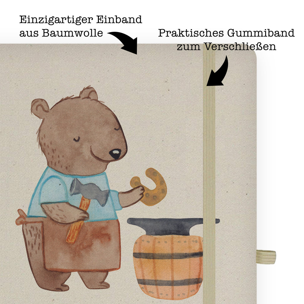 DIN A6 Baumwoll Notizbuch Schmied mit Herz Notizen, Eintragebuch, Tagebuch, Notizblock, Adressbuch, Journal, Kladde, Skizzenbuch, Notizheft, Schreibbuch, Schreibheft, Beruf, Ausbildung, Jubiläum, Abschied, Rente, Kollege, Kollegin, Geschenk, Schenken, Arbeitskollege, Mitarbeiter, Firma, Danke, Dankeschön