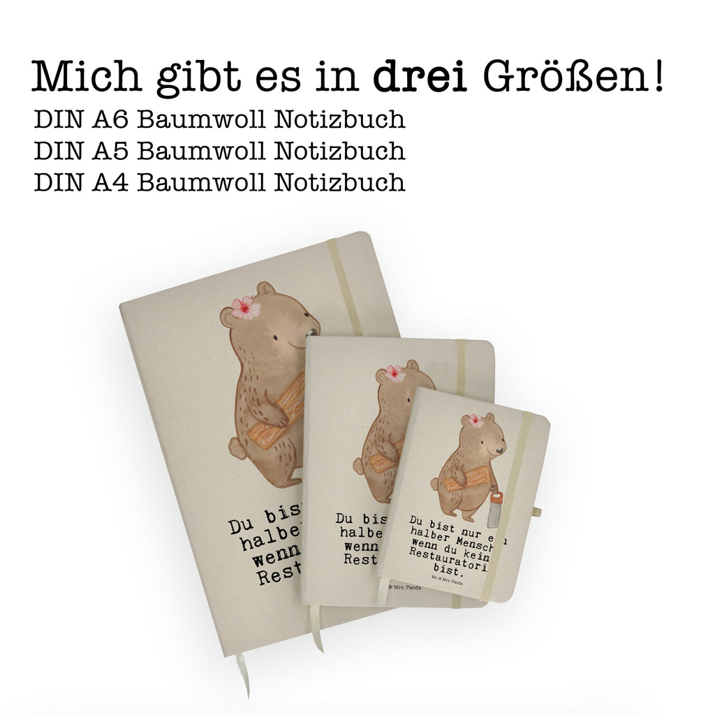 DIN A5 Baumwoll Notizbuch Restauratorin mit Herz Notizen, Eintragebuch, Tagebuch, Notizblock, Adressbuch, Journal, Kladde, Skizzenbuch, Notizheft, Schreibbuch, Schreibheft, Beruf, Ausbildung, Jubiläum, Abschied, Rente, Kollege, Kollegin, Geschenk, Schenken, Arbeitskollege, Mitarbeiter, Firma, Danke, Dankeschön