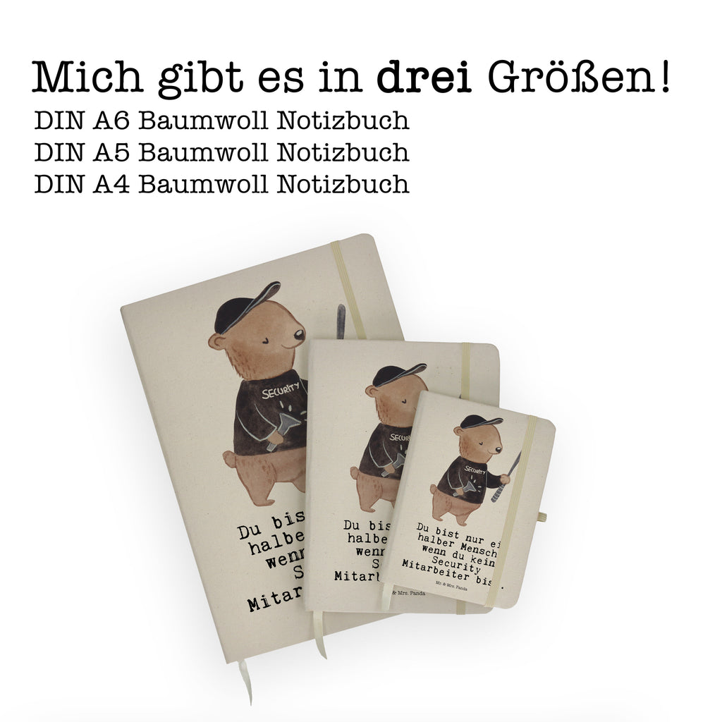 DIN A5 Baumwoll Notizbuch Security Mitarbeiter mit Herz Notizen, Eintragebuch, Tagebuch, Notizblock, Adressbuch, Journal, Kladde, Skizzenbuch, Notizheft, Schreibbuch, Schreibheft, Beruf, Ausbildung, Jubiläum, Abschied, Rente, Kollege, Kollegin, Geschenk, Schenken, Arbeitskollege, Mitarbeiter, Firma, Danke, Dankeschön