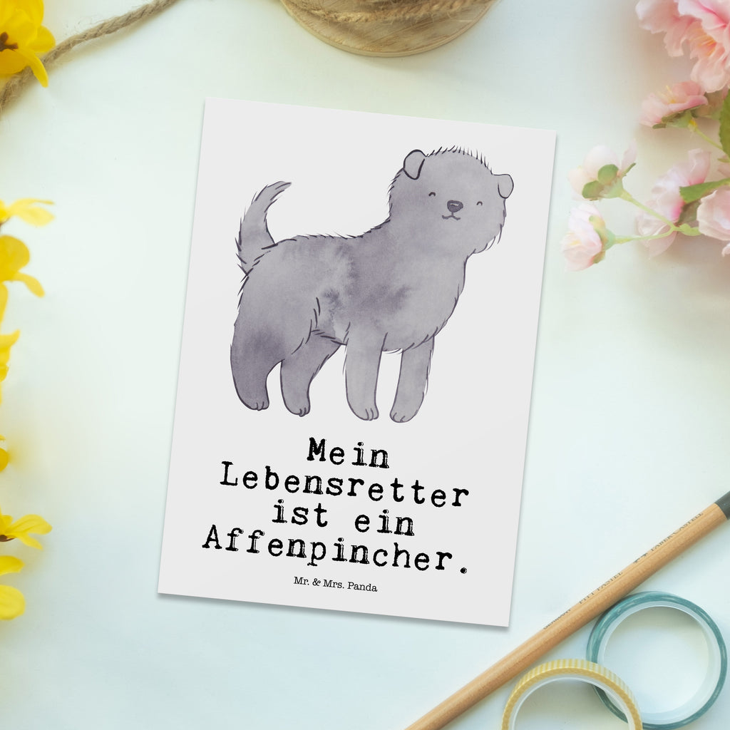 Postkarte Affenpincher Lebensretter Geschenkkarte, Grußkarte, Karte, Einladung, Ansichtskarte, Geburtstagskarte, Einladungskarte, Dankeskarte, Hund, Hunderasse, Rassehund, Hundebesitzer, Geschenk, Tierfreund, Schenken, Welpe, Affenpincher