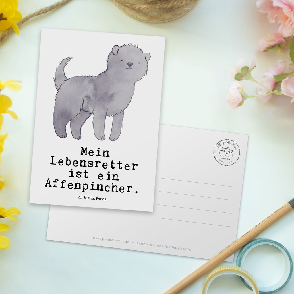 Postkarte Affenpincher Lebensretter Geschenkkarte, Grußkarte, Karte, Einladung, Ansichtskarte, Geburtstagskarte, Einladungskarte, Dankeskarte, Hund, Hunderasse, Rassehund, Hundebesitzer, Geschenk, Tierfreund, Schenken, Welpe, Affenpincher