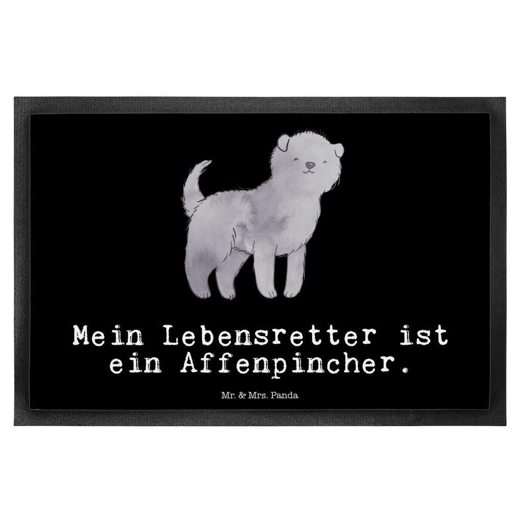 Fußmatte Affenpincher Lebensretter Affenpincher Türvorleger, Schmutzmatte, Fußabtreter, Matte, Schmutzfänger, Fußabstreifer, Schmutzfangmatte, Türmatte, Motivfußmatte,  Haustürmatte, Vorleger  Hund, Hunderasse, Rassehund, Hundebesitzer, Geschenk, Tierfreund, Schenken, Welpe