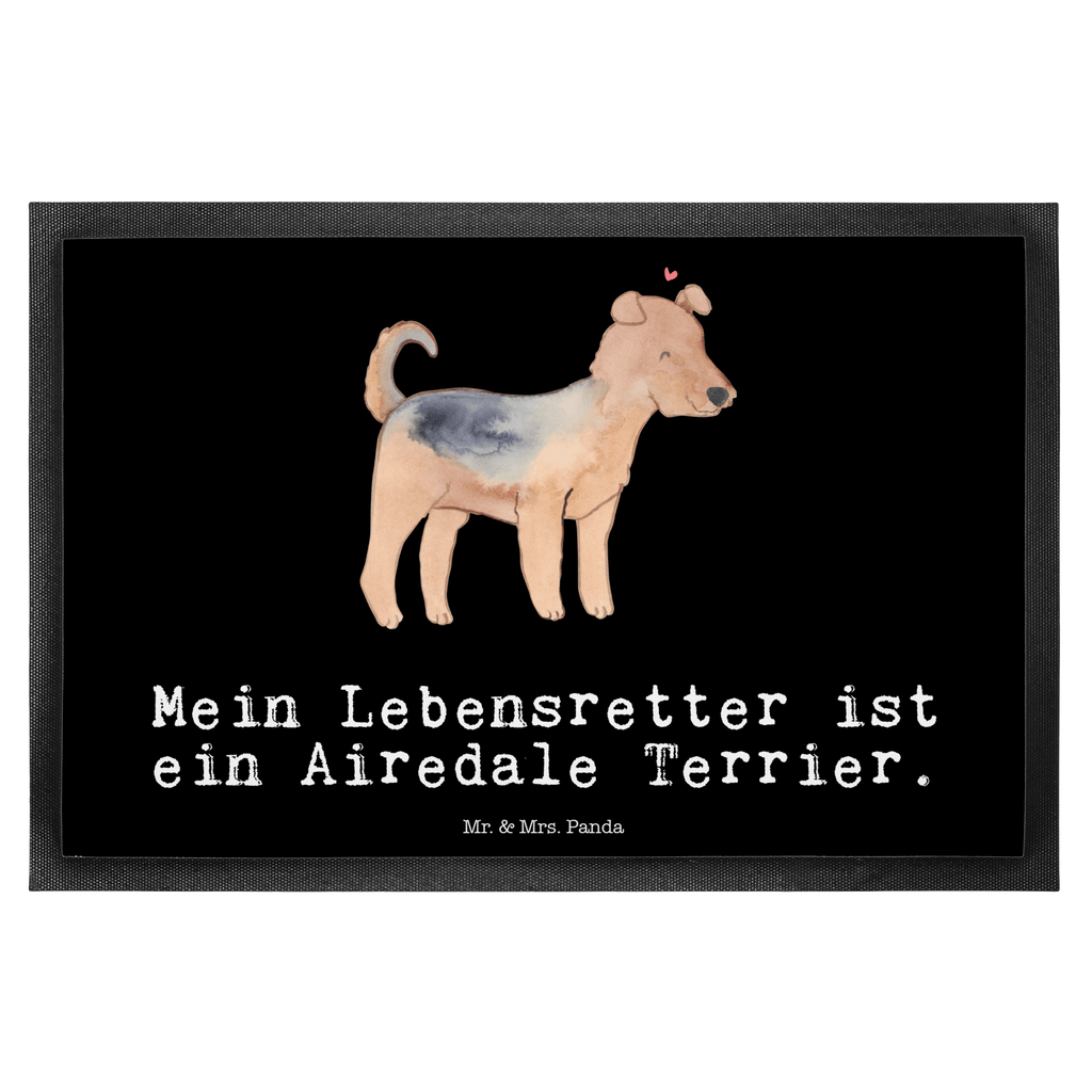 Fußmatte Airedale Terrier Lebensretter Türvorleger, Schmutzmatte, Fußabtreter, Matte, Schmutzfänger, Fußabstreifer, Schmutzfangmatte, Türmatte, Motivfußmatte, Haustürmatte, Vorleger, Hund, Hunderasse, Rassehund, Hundebesitzer, Geschenk, Tierfreund, Schenken, Welpe