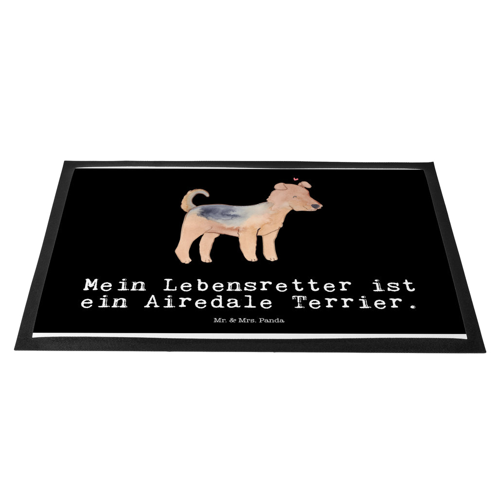 Fußmatte Airedale Terrier Lebensretter Türvorleger, Schmutzmatte, Fußabtreter, Matte, Schmutzfänger, Fußabstreifer, Schmutzfangmatte, Türmatte, Motivfußmatte, Haustürmatte, Vorleger, Hund, Hunderasse, Rassehund, Hundebesitzer, Geschenk, Tierfreund, Schenken, Welpe